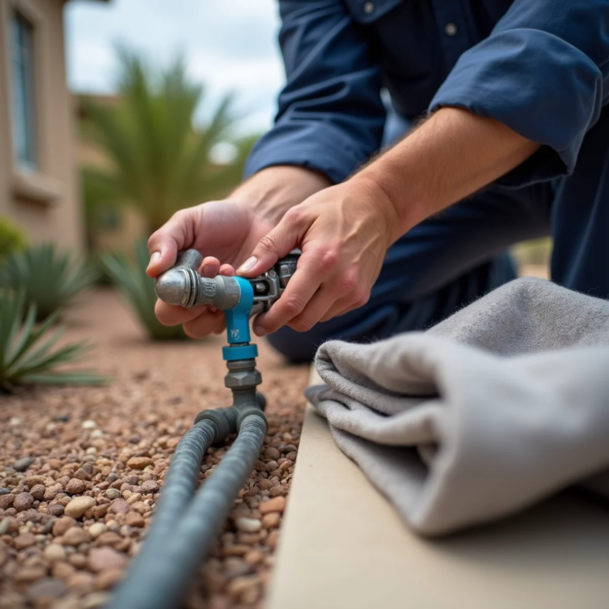 Madrid Plumbing technician providing whole-home repiping in Buckeye, AZ