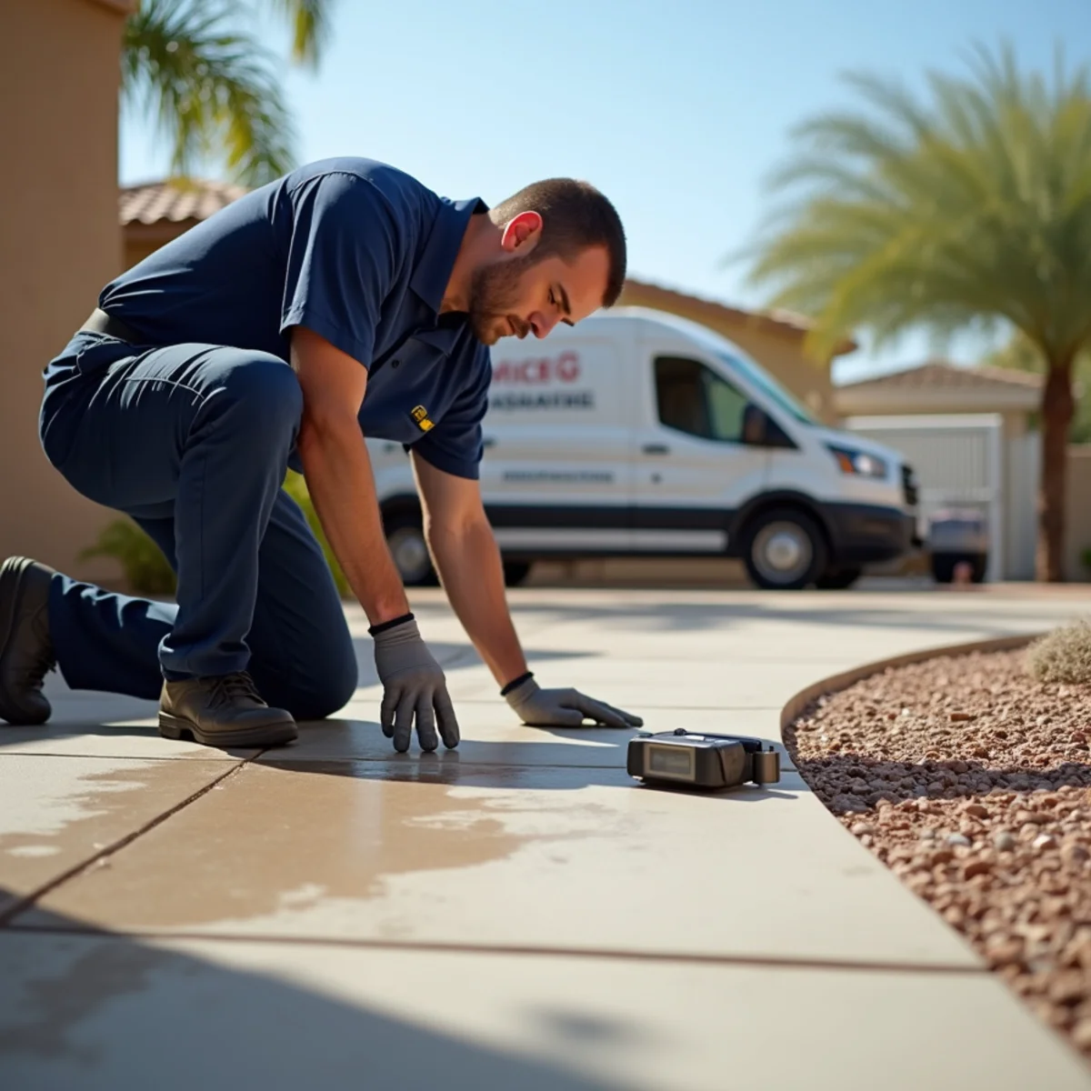 Madrid Plumbing technician providing slab leak repair in Buckeye, AZ